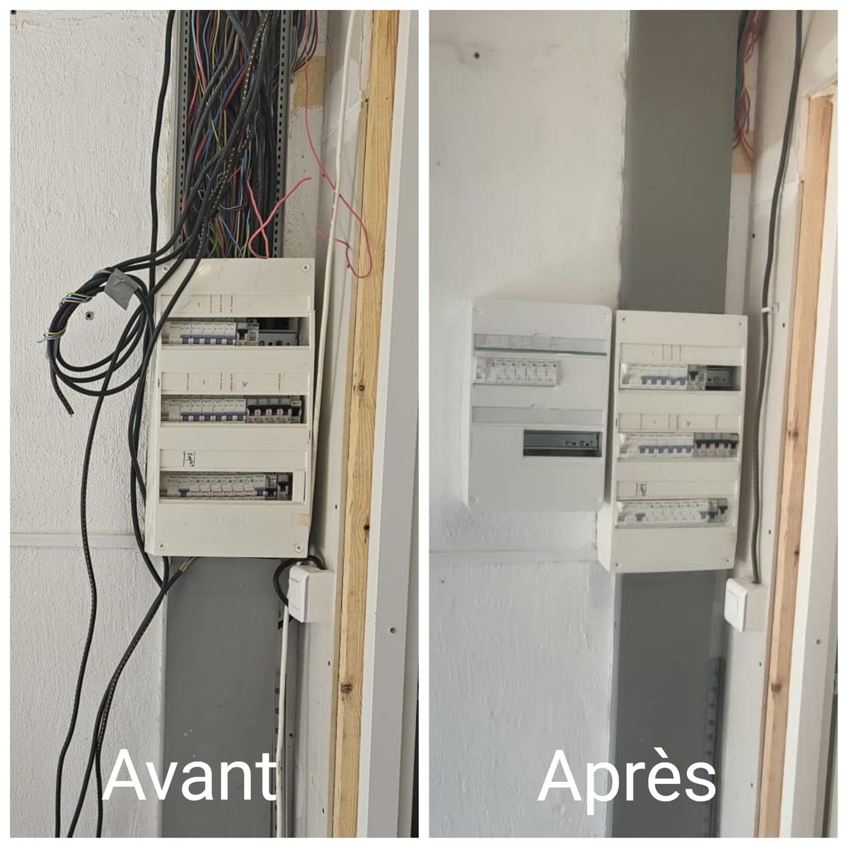 Mise aux normes d'un tableau électrique, avant et après travaux